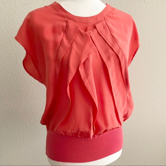 Aldofo Dominguez Silk Top with Knit Waist sz:M - Picture 2 of 5